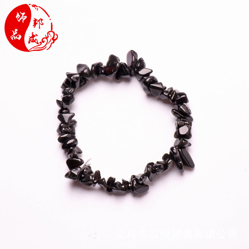 Wholesale 5pcs natural crystal gravel elastic bracelet colorful gravel bracelet